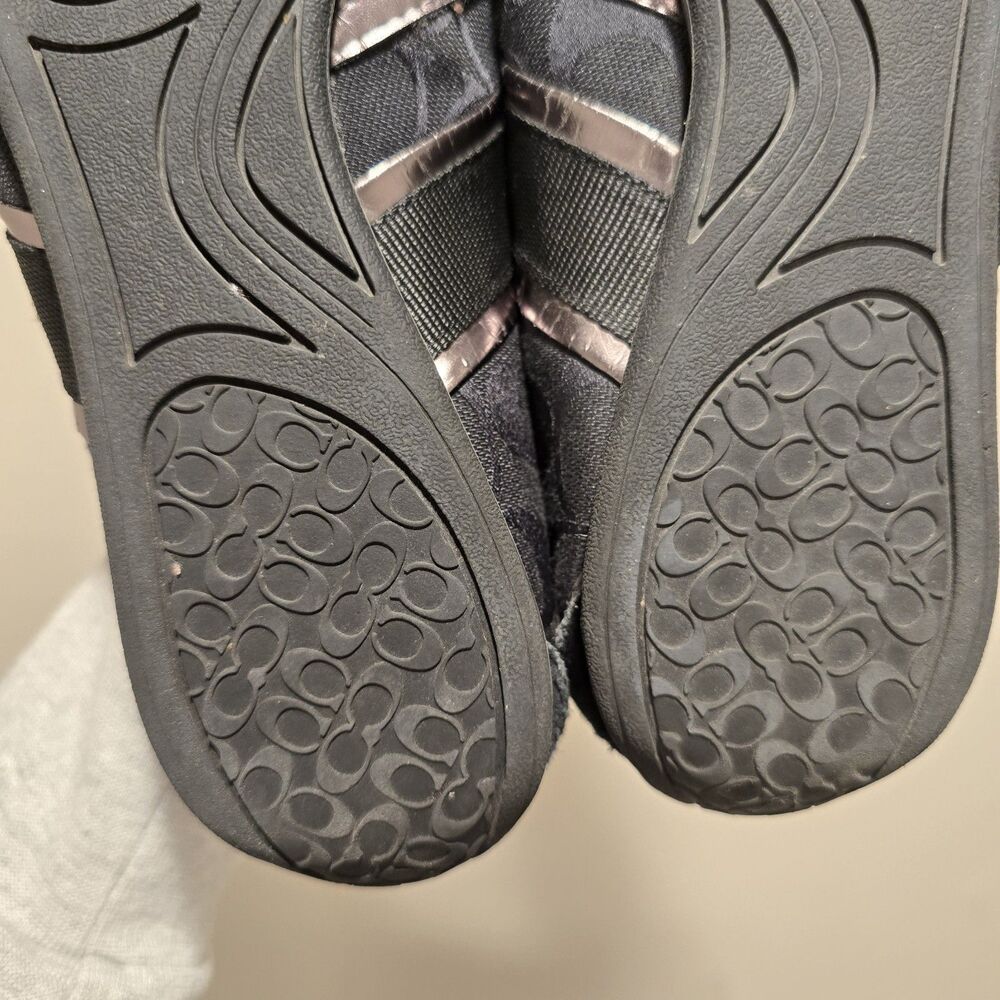 Coach Canvas Signature Logo Lace up Low Top Black Sneakers Shoes US 10B Womens - Picture 14 of 16